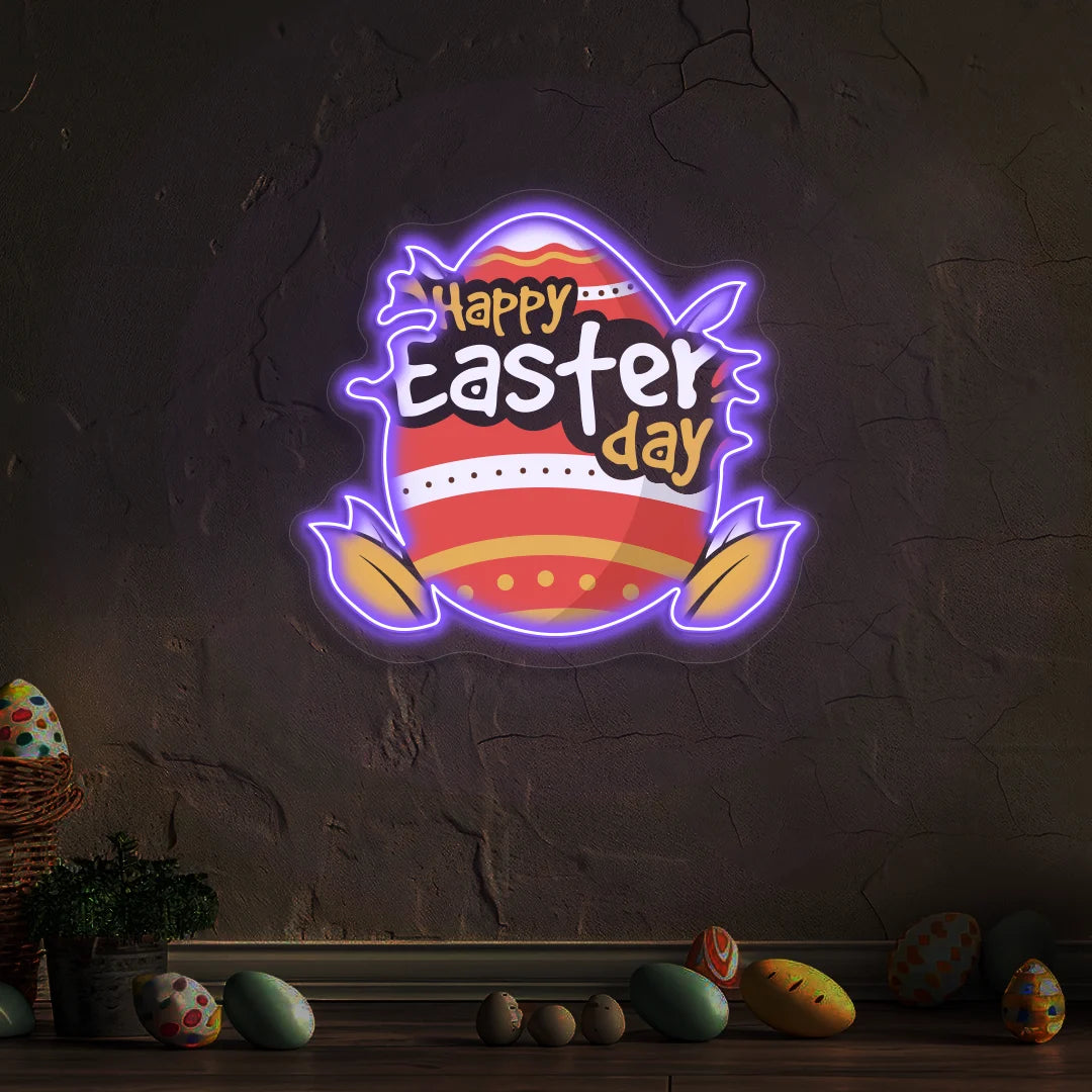 Happy Easter Day Egg Neon Artwork Sign