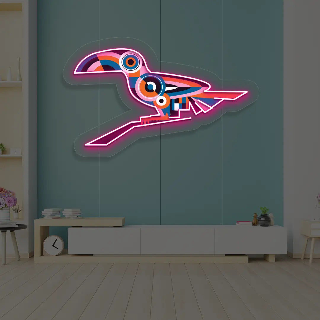 Toucan Harmony Abstract Neon Artwork Sign