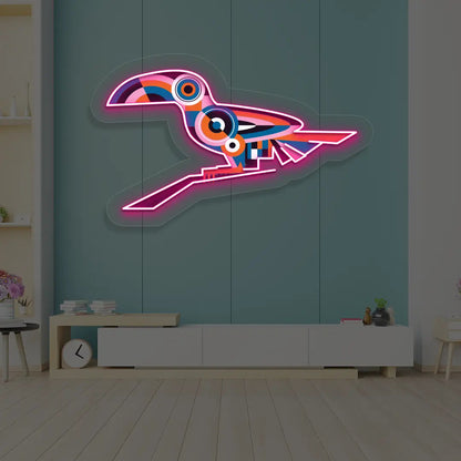 Toucan Harmony Abstract Neon Artwork Sign