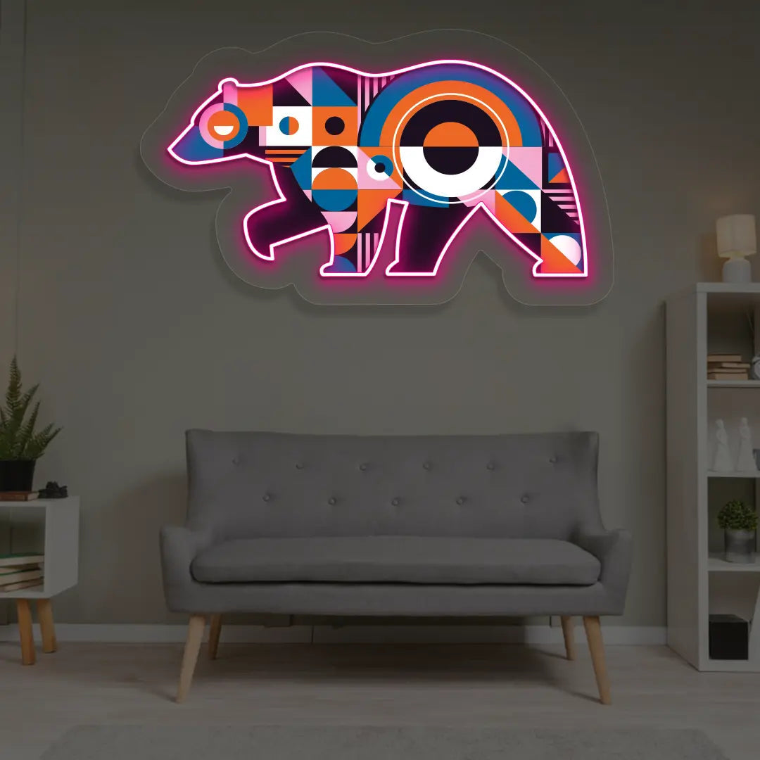 Chroma Bear Abstract Neon Artwork Sign