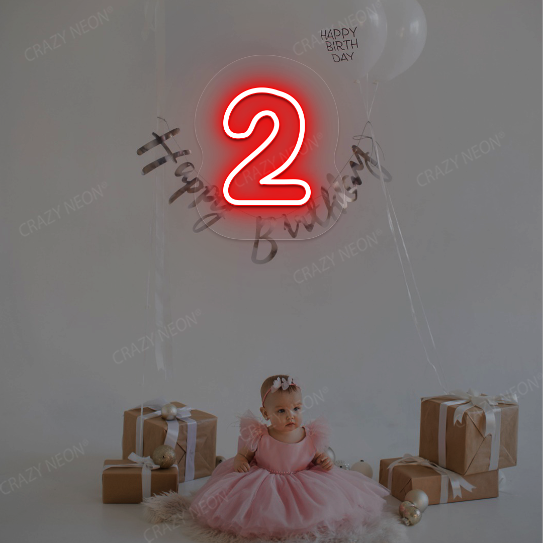 Number 2 Neon Sign