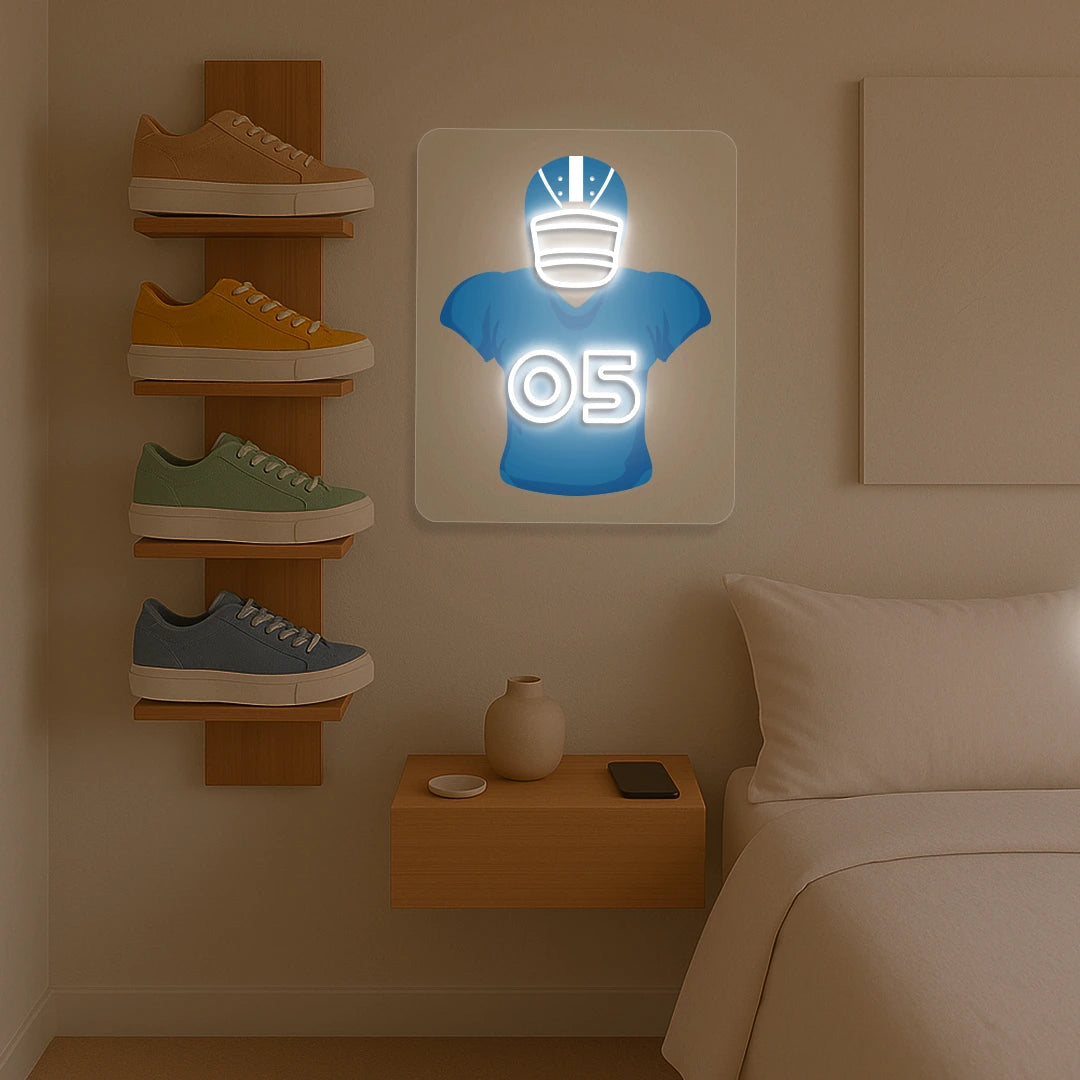 IND Jersey Football Neon Artwork Sign