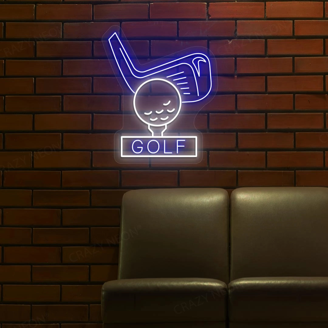 Golf Stick With Ball Neon Sign
