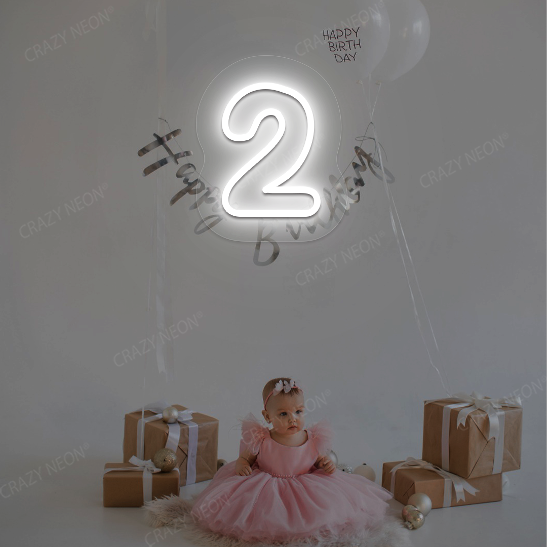 Number 2 Neon Sign