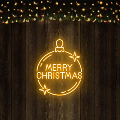 Merry Christmas Ornament (Jingle Bell) Neon Sign