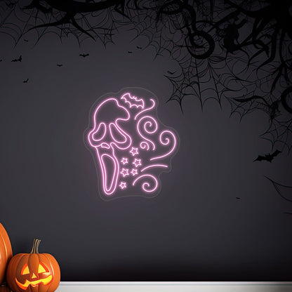 Scary Ghost Face Neon Sign