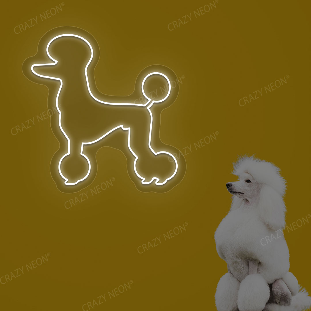 White Poodle Dog Neon Sign