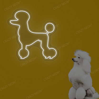 White Poodle Dog Neon Sign