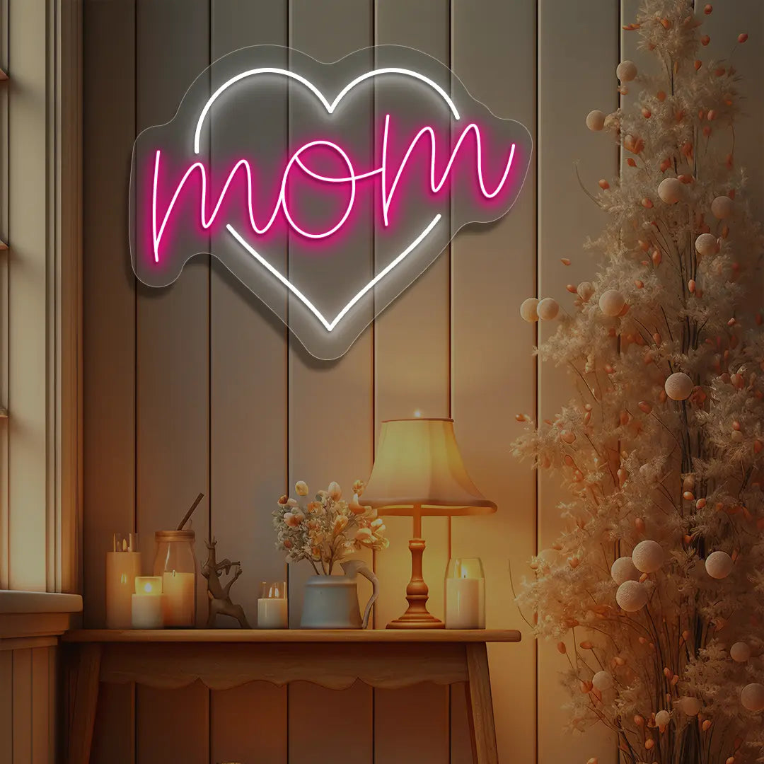 Mom Heart Neon Sign