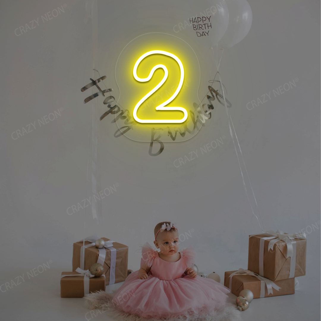 Number 2 Neon Sign