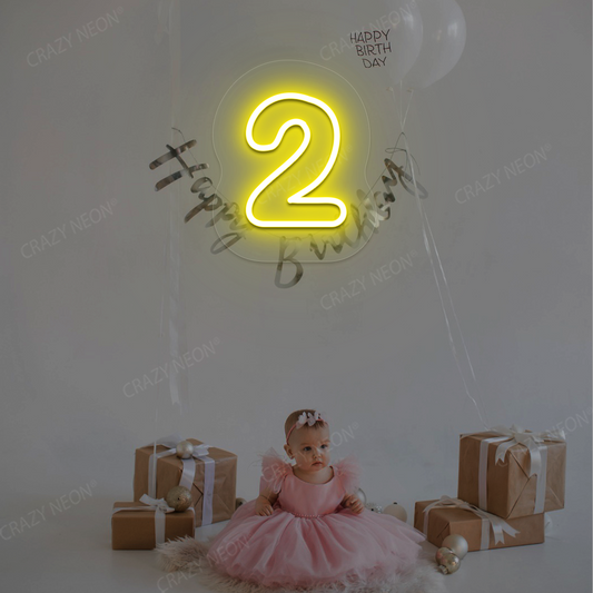 Number 2 Neon Sign