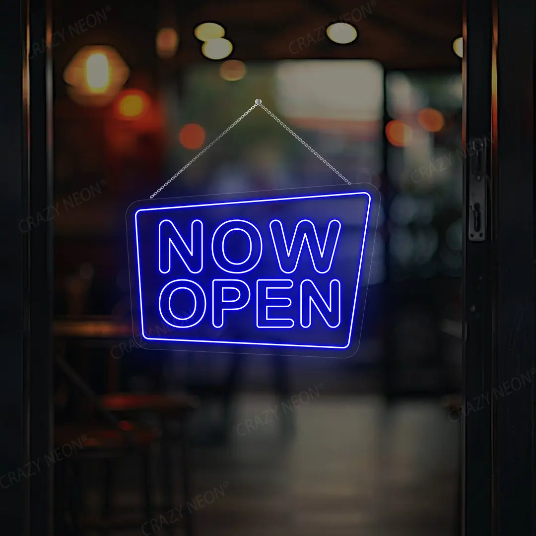 Now Open LED sign, vibrant business neon light, ready to hang. Image 16 of 16.