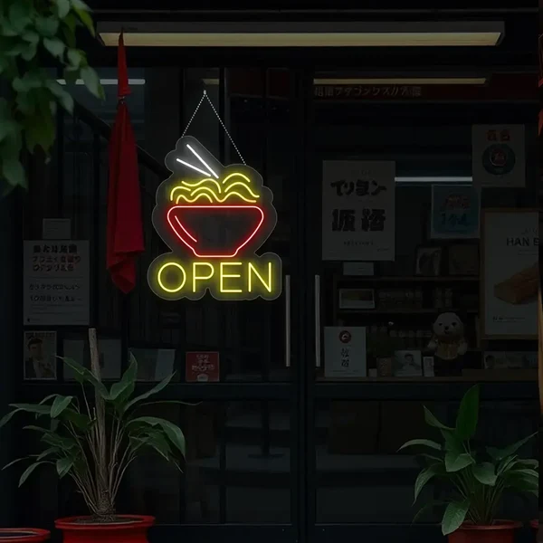 Noodles Open Neon Sign