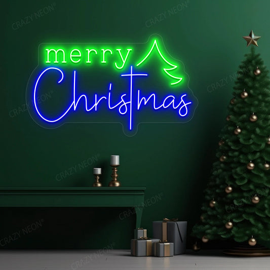 Christmas Wishes & Trees Neon Sign