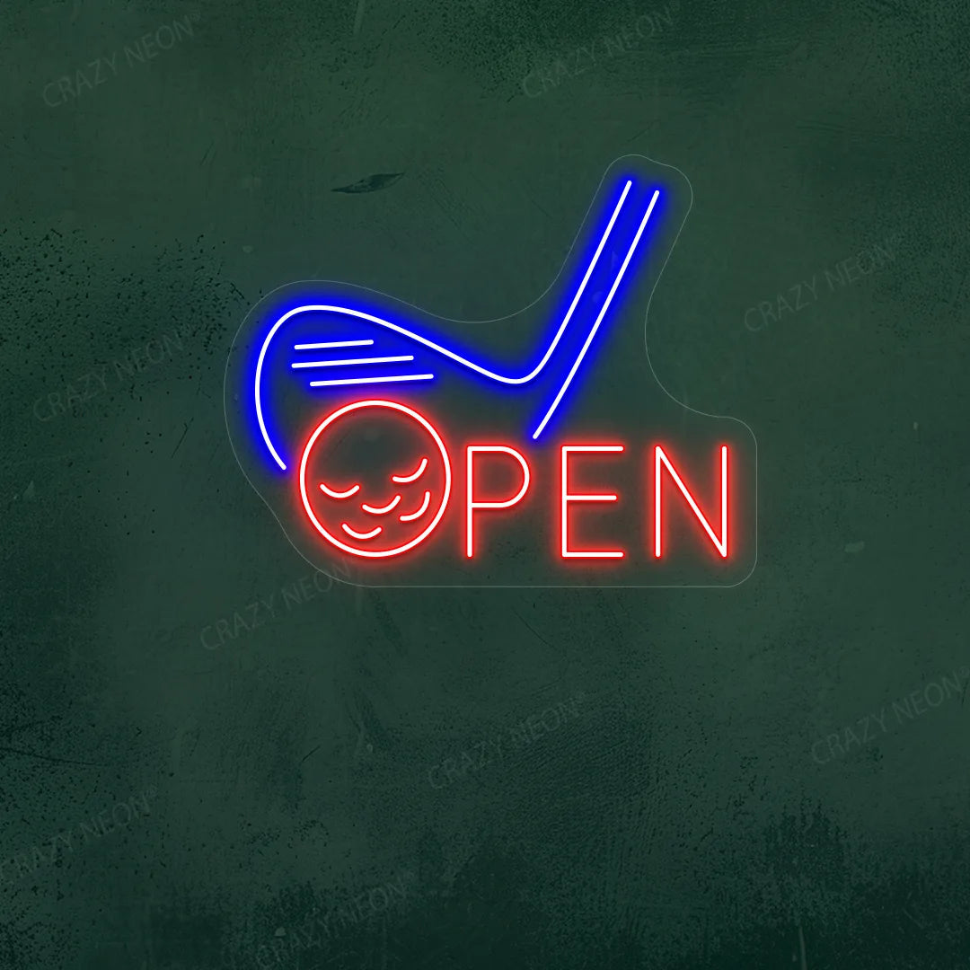 Golf Stick Open Neon Sign