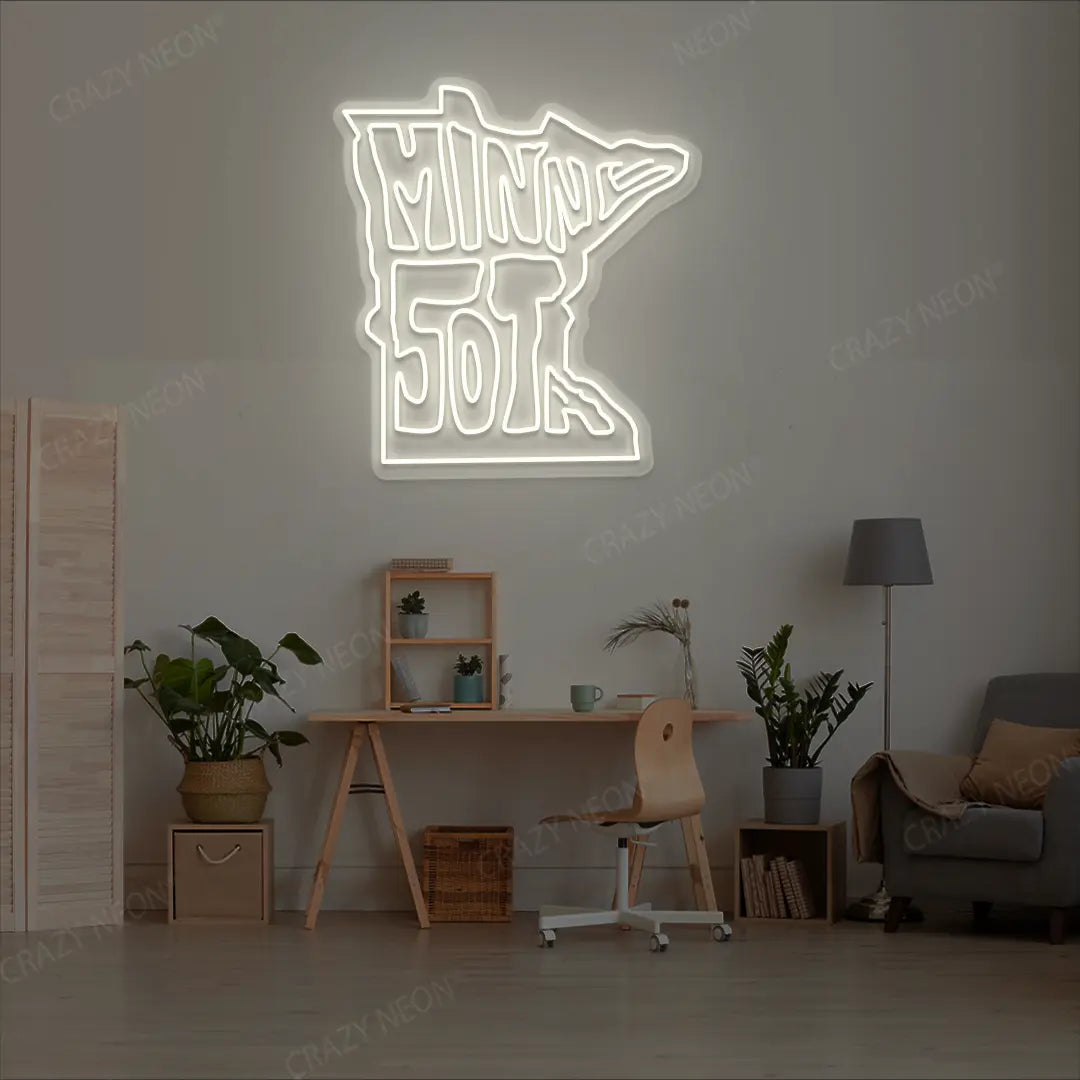 MINNESOTA Map Neon Sign