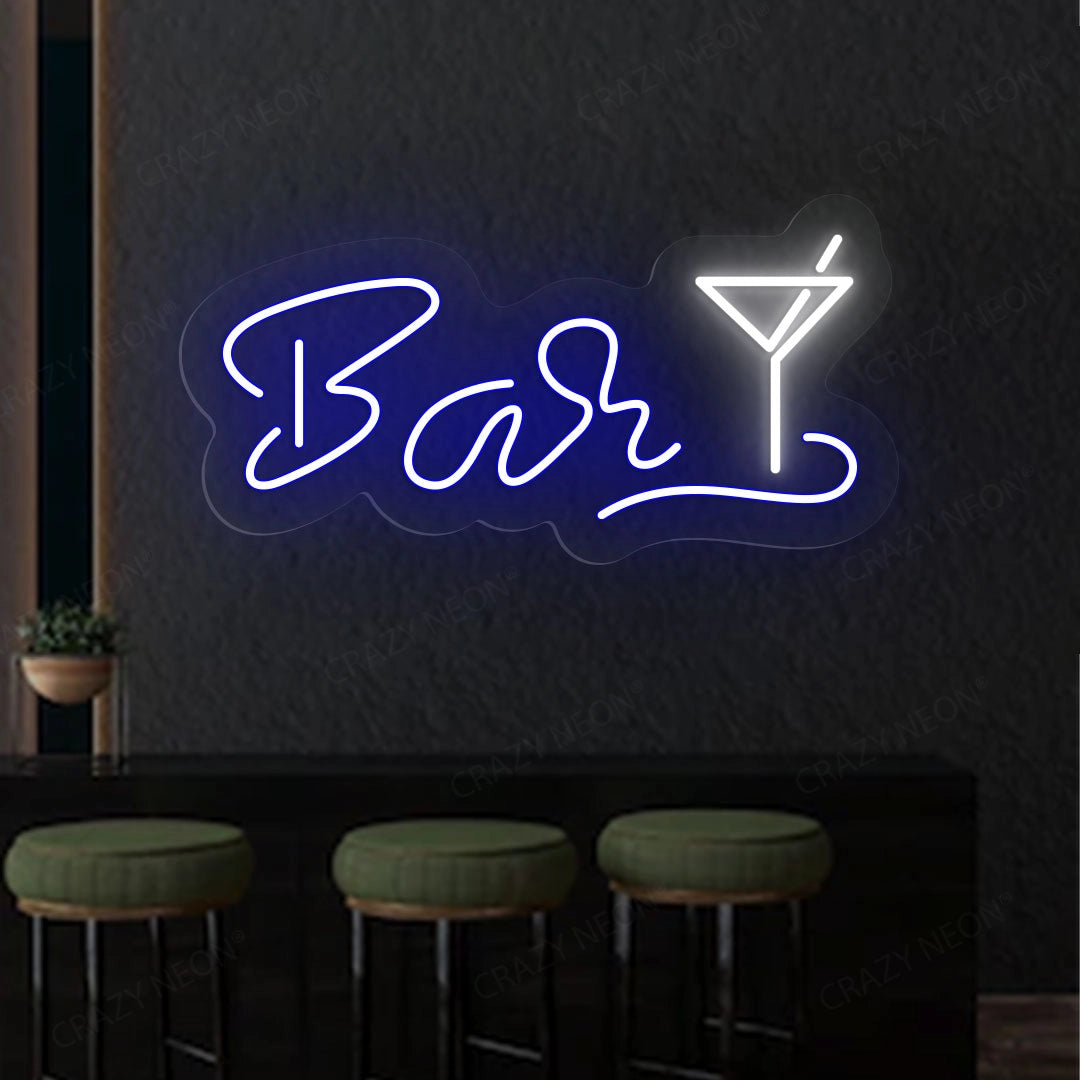 Martini Glass Bar Neon Sign - Multicolor