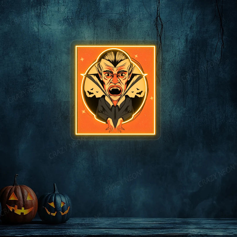Dracula Halloween Neon Artwork