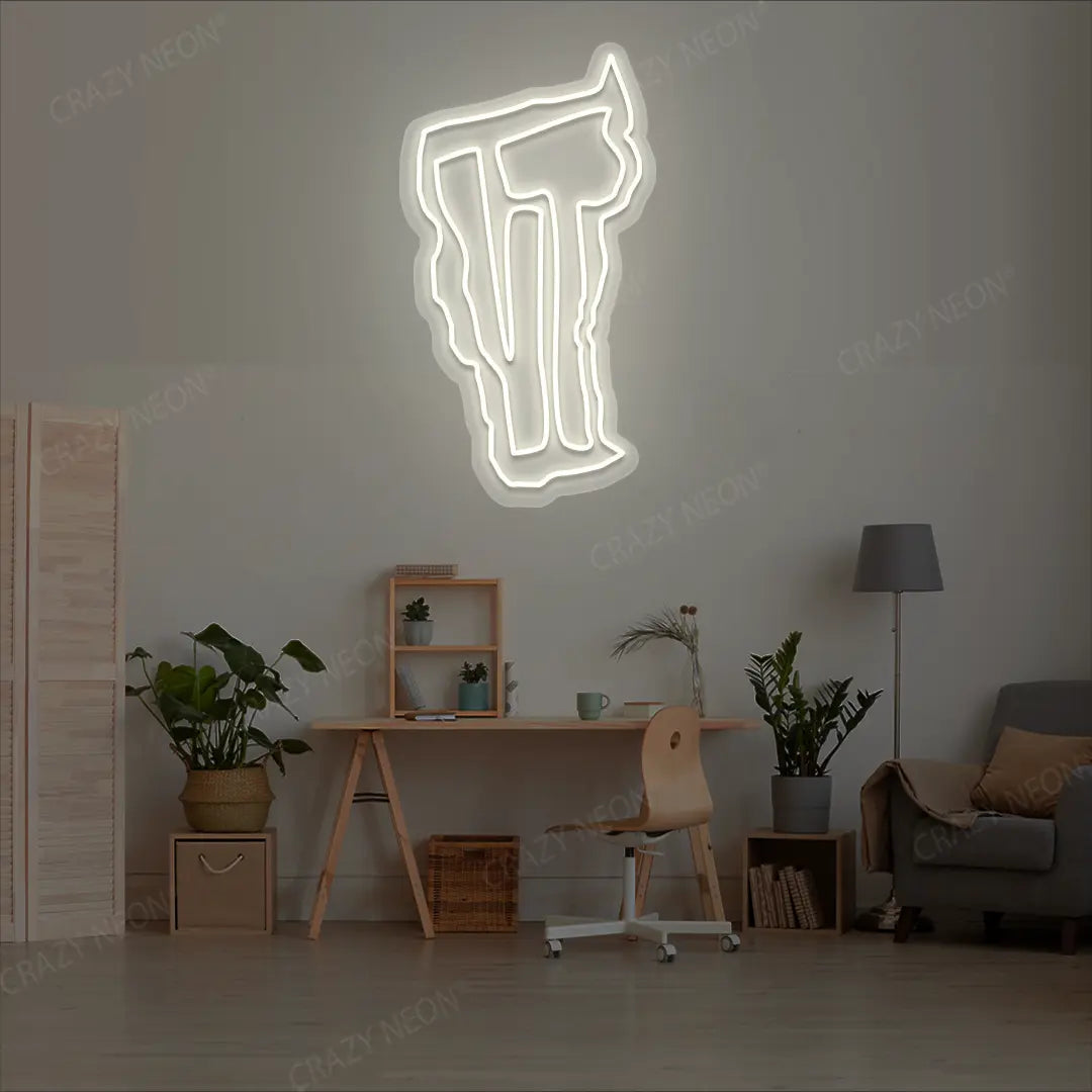VERMONT Map Neon Sign