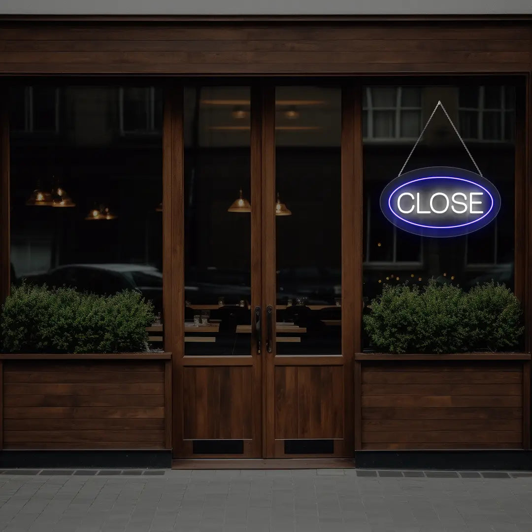 Oval Close Neon Sign