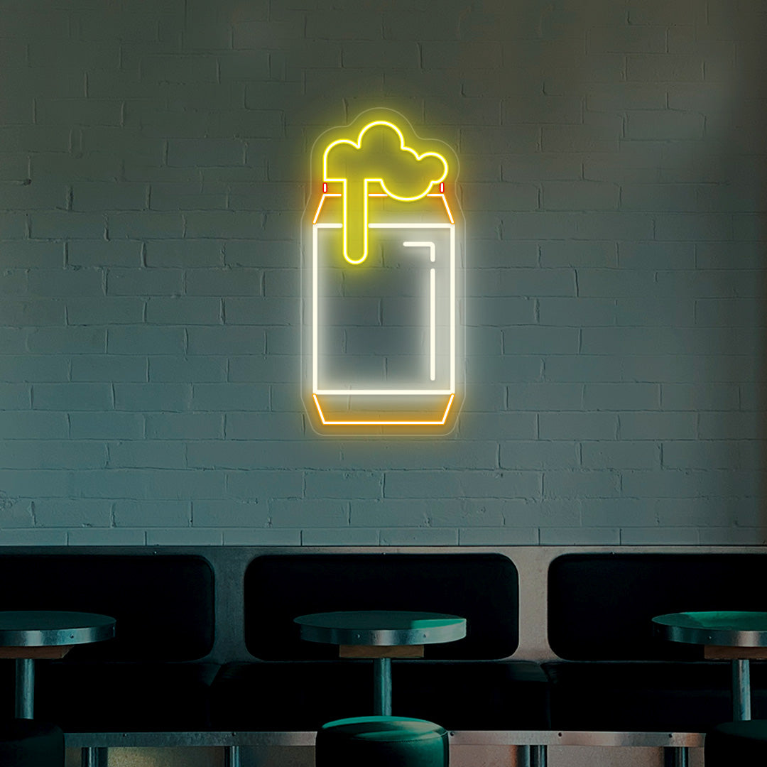 Beer Can Bar Neon Sign - Multicolor