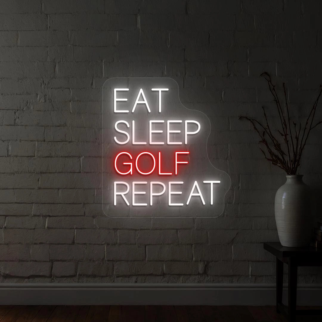 Eat Sleep Golf & Repeat Neon Sign