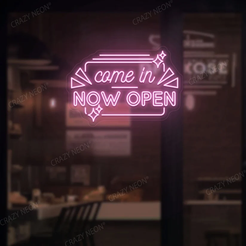 Come in Now Open Neon Sign