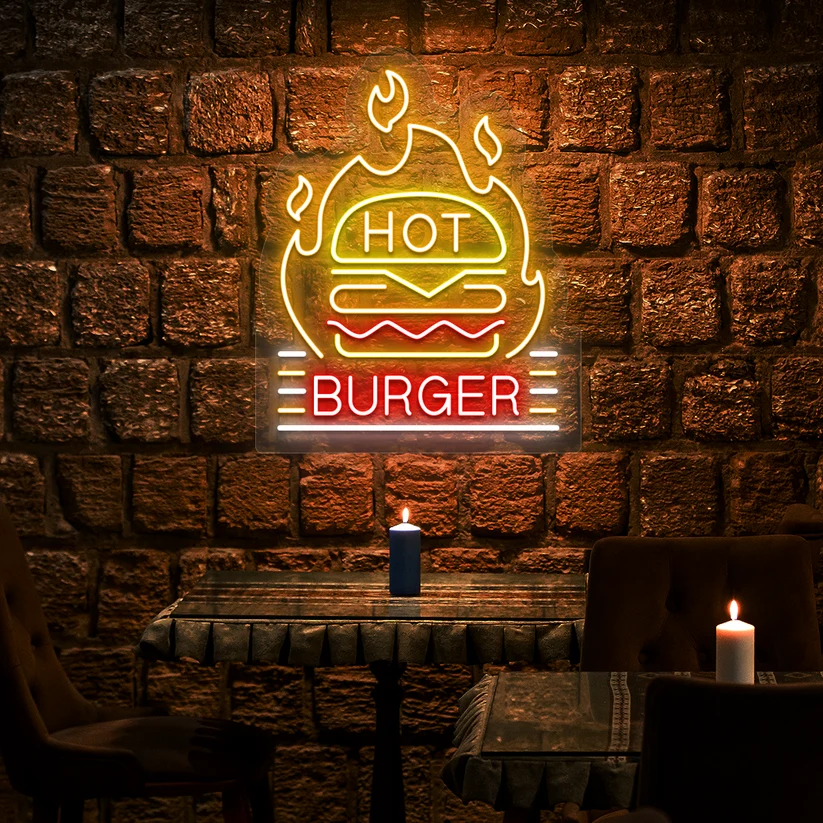 Hot Burger Neon Sign