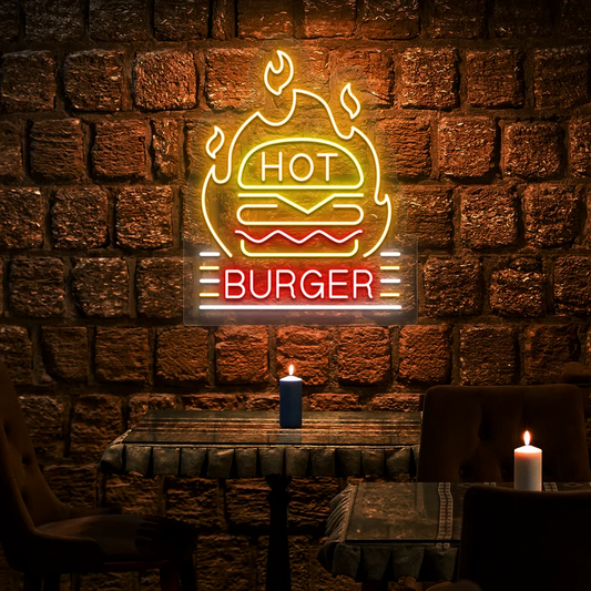 Hot Burger Neon Sign
