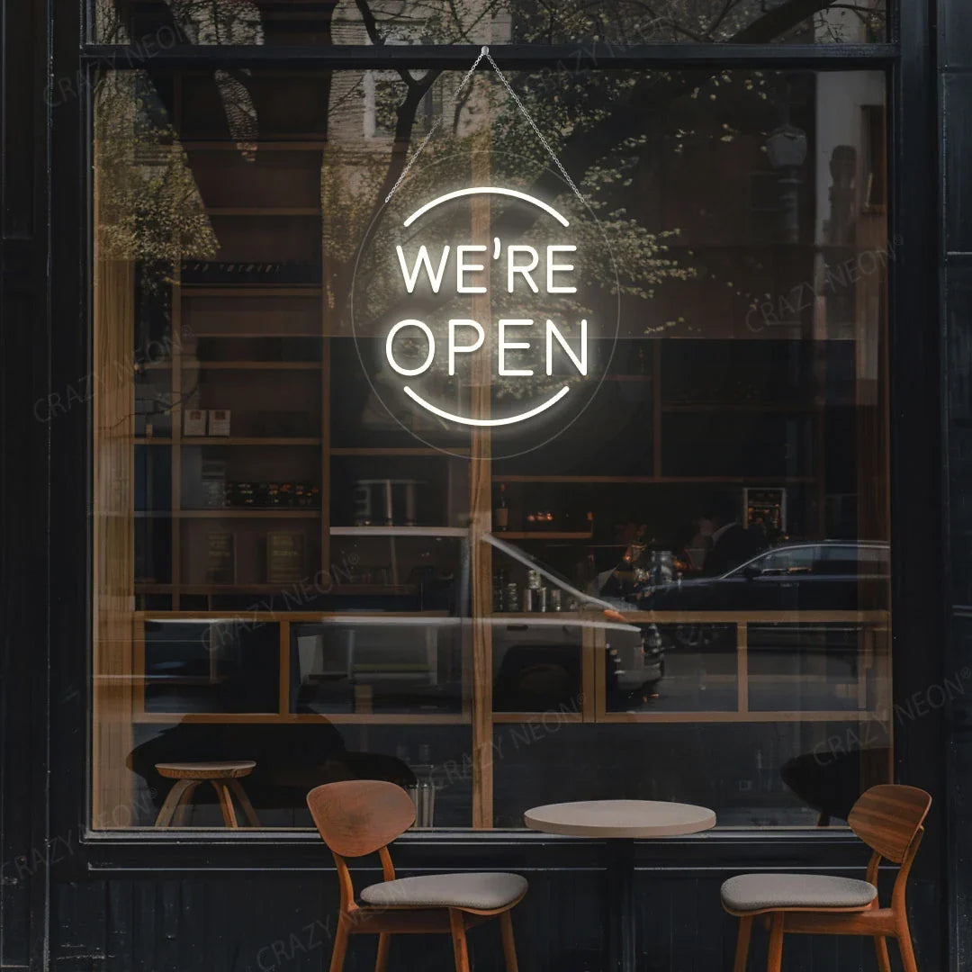 Open LED neon sign for business decor, bright and energy-efficient. Image 10 of 16.
