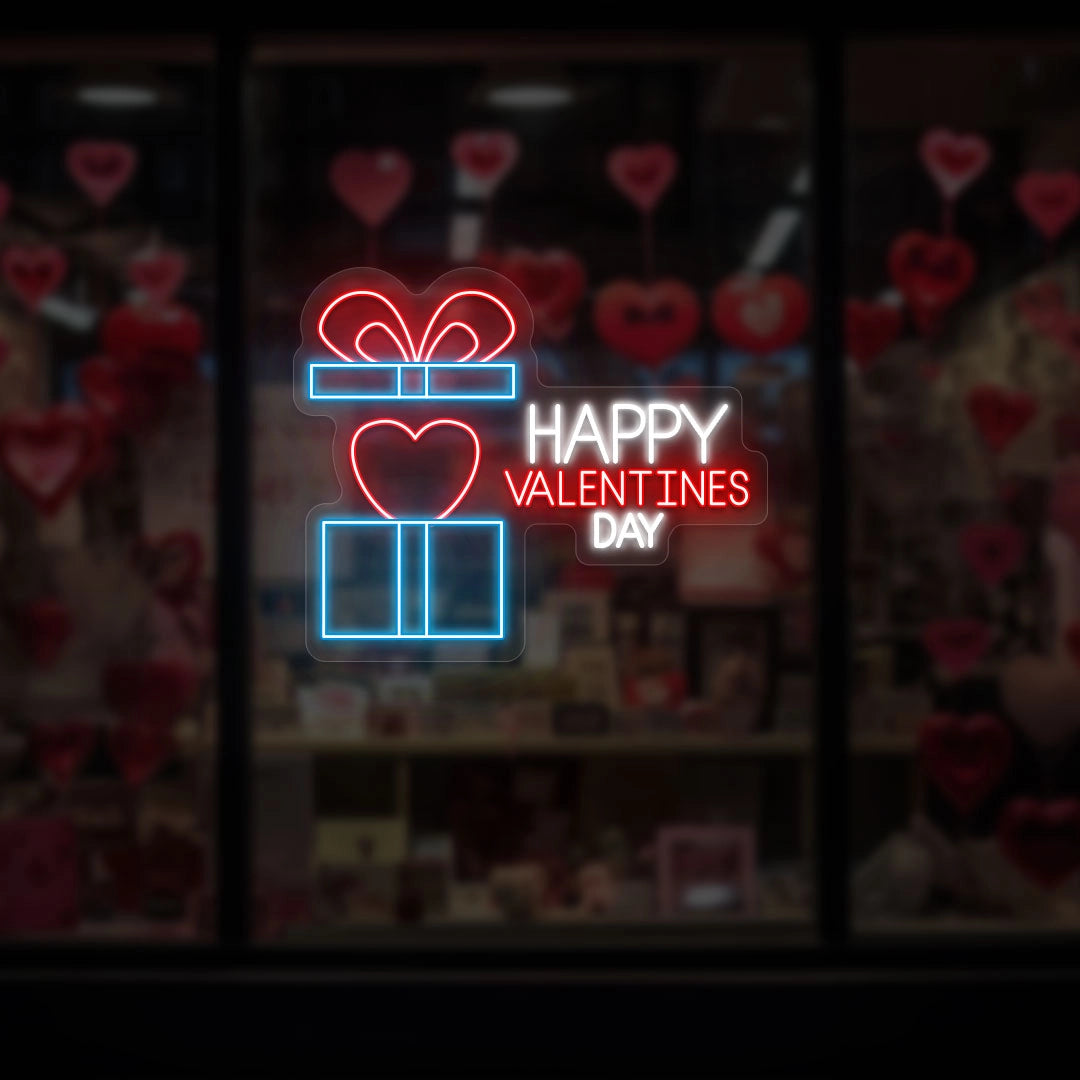 Gift Box valentine Neon Sign