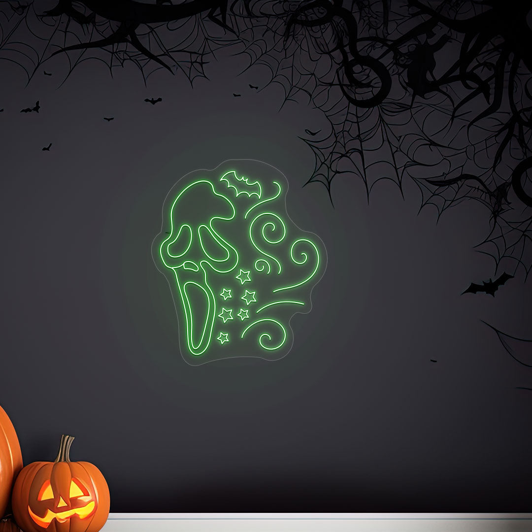 Scary Ghost Face Neon Sign