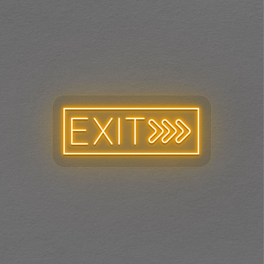 Exit With Arrow Neon Sign