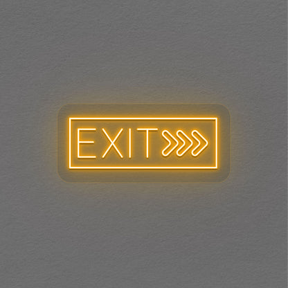 Exit With Arrow Neon Sign