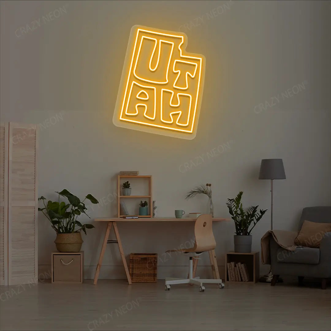 UTAH Map Neon Sign