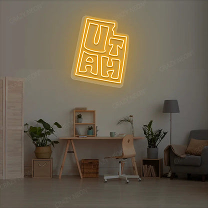 UTAH Map Neon Sign