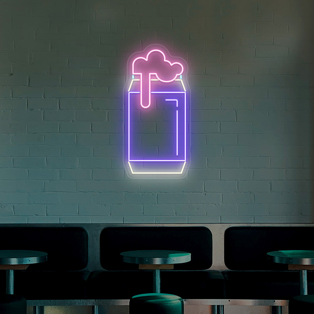 Beer Can Bar Neon Sign - Multicolor