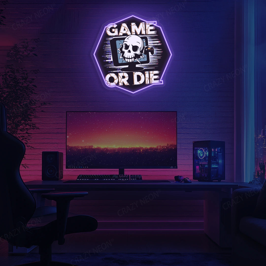 Game Or Die Neon Artwork Sign