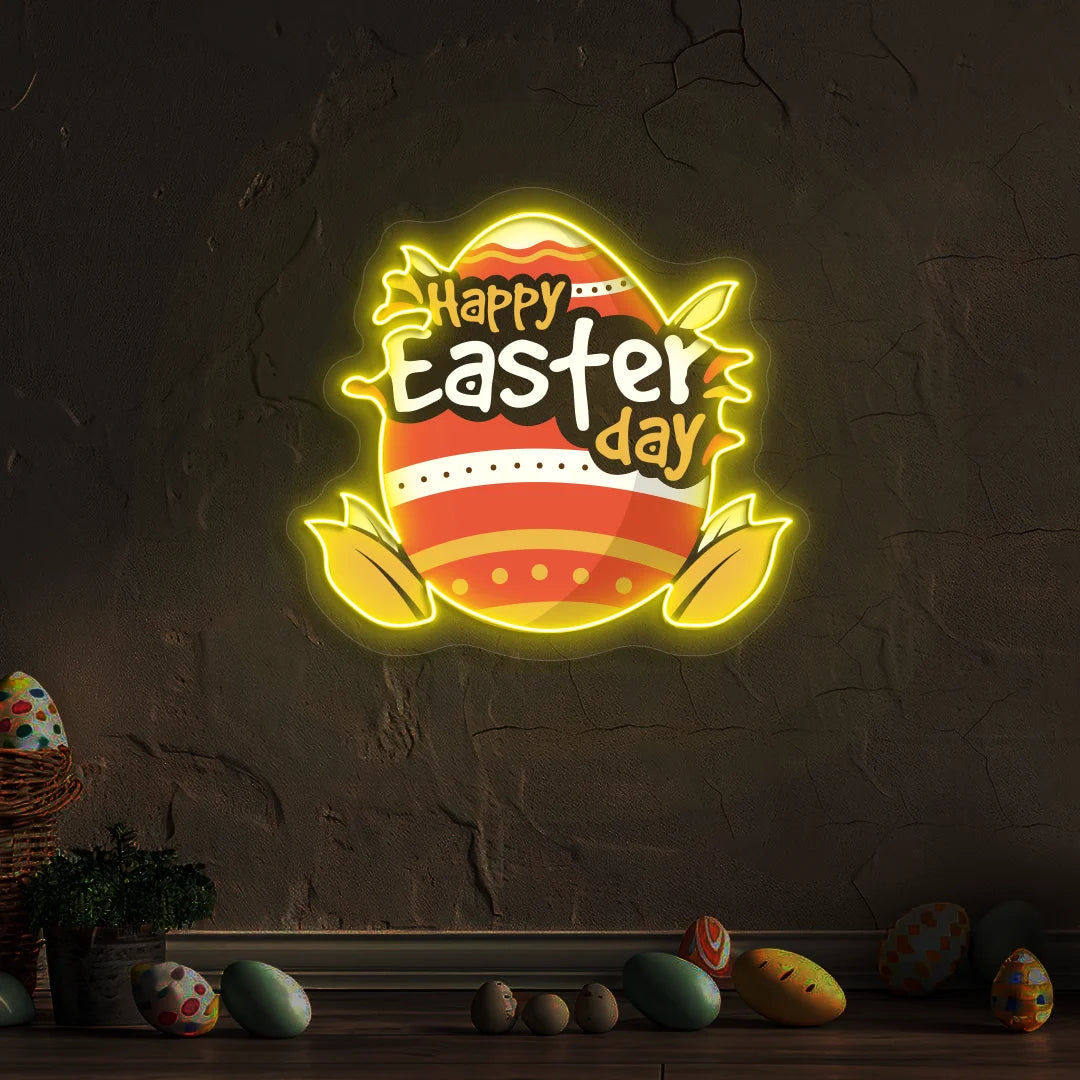 Happy Easter Day Egg Neon Artwork Sign