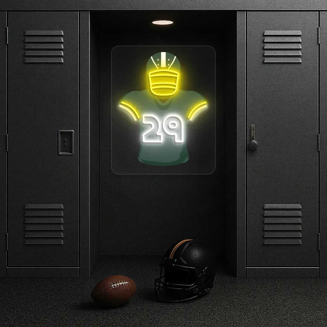 GB Jersey Football Neon Artwork Sign