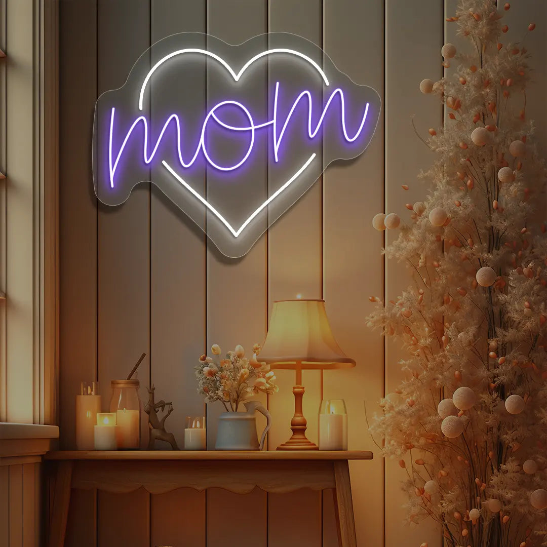 Mom Heart Neon Sign