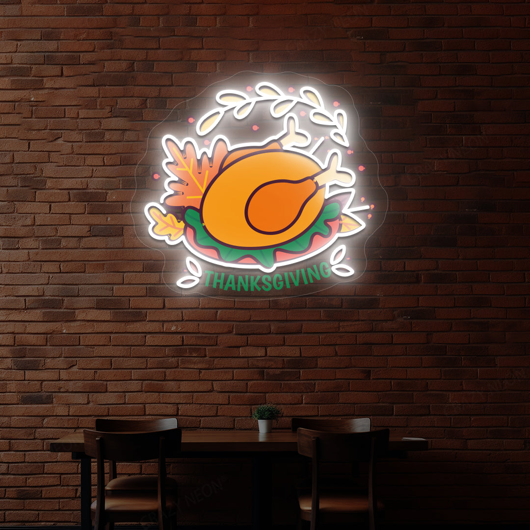 Thanksgiving Roast Turkey Neon Sign