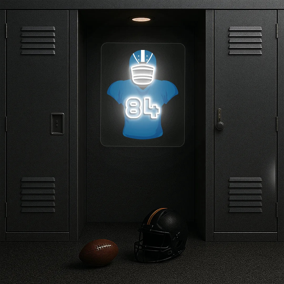 IND Jersey Football Neon Artwork Sign