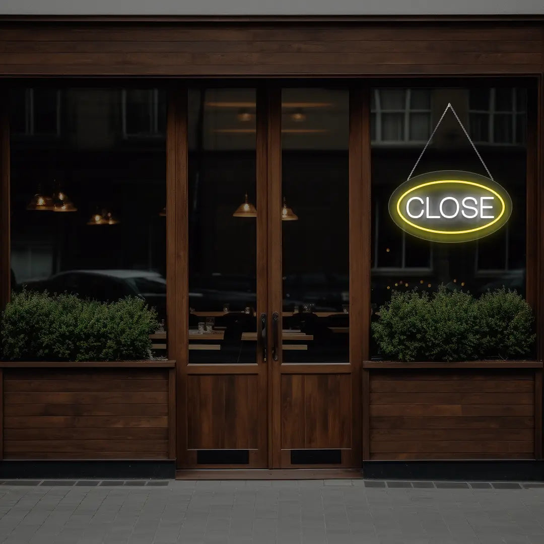 Oval Close Neon Sign
