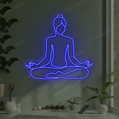 Swastikasana Contour Yoga Neon Sign