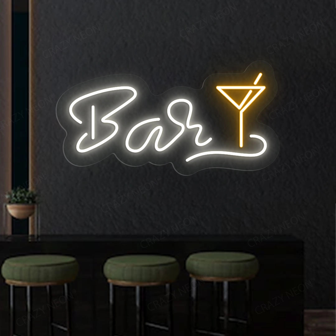 Martini Glass Bar Neon Sign - Multicolor