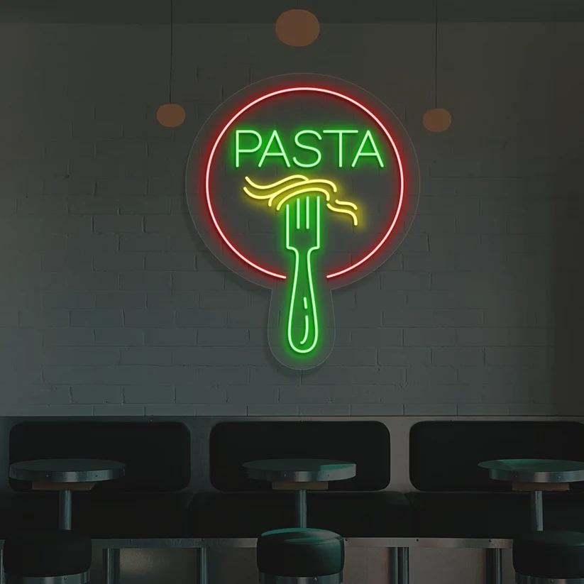 Fork & Pasta Neon Sign