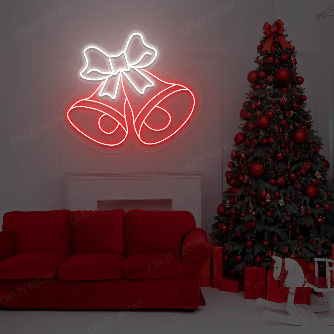 festive Merry Bells Neon Sign