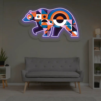 Chroma Bear Abstract Neon Artwork Sign