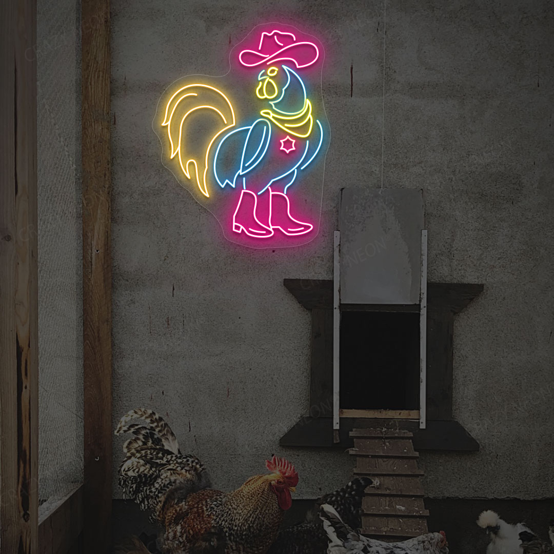 Sheriff Rooster Neon Sign  434 Reviews